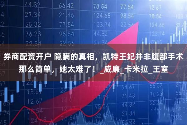 券商配资开户 隐瞒的真相，凯特王妃并非腹部手术那么简单，她太难了！_威廉_卡米拉_王室